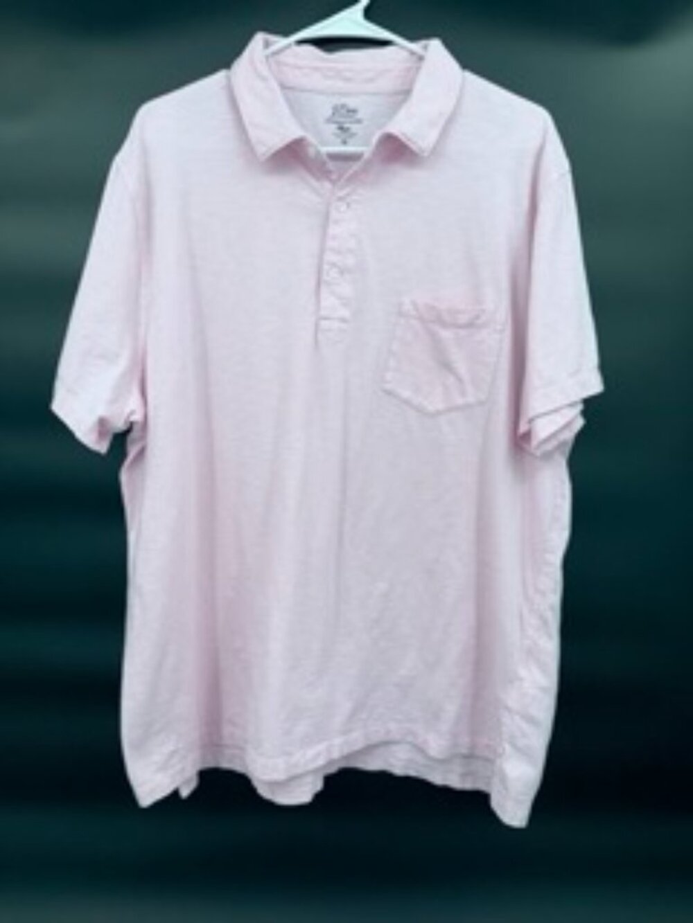 J. Crew Garment Dyed Pink Short Sleeve Polo 100% Cotton SZ XXL Slub Cotton Yarns